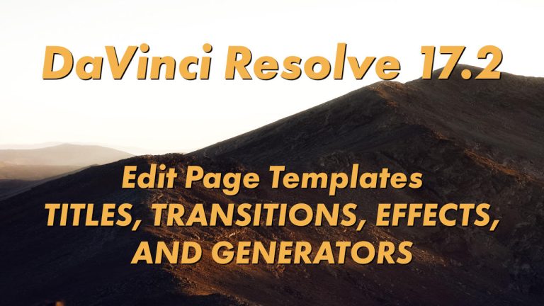 guide to install title, transitions, effects in davinci resolve