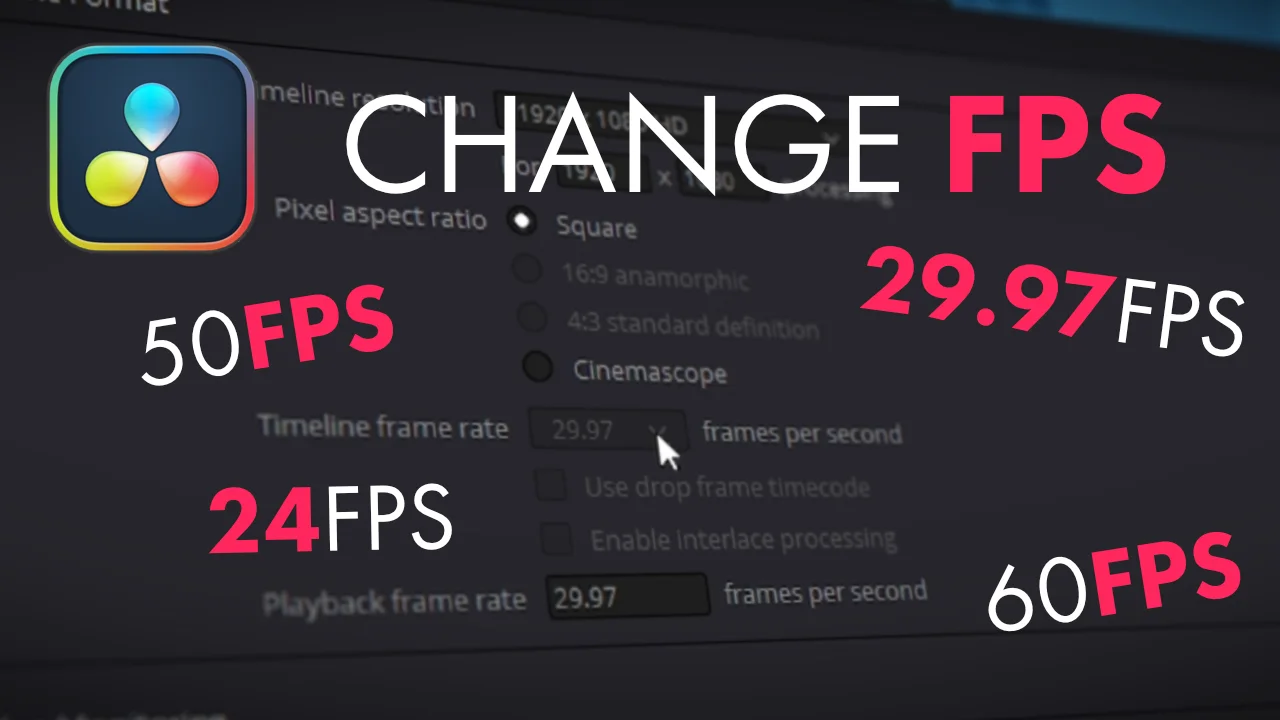 Change frame rate in DaVinci Resolve