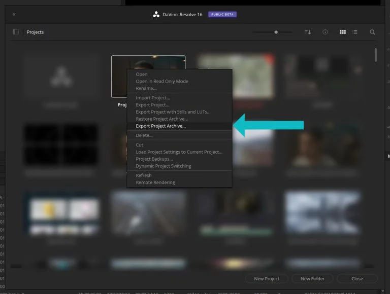 Export archive davinci resolve