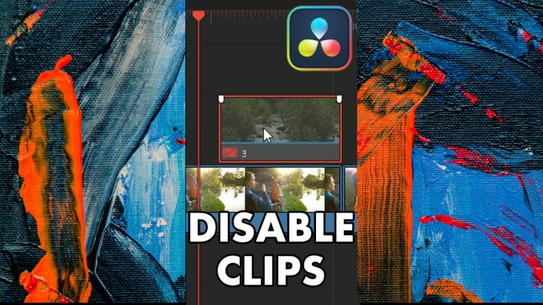 Disable audio or video on timeline in DaVinci Resolve