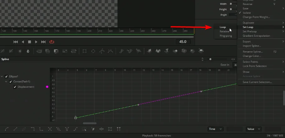 Looping keyframes