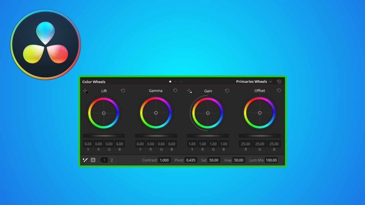 Color wheels in DaVinci Resolve