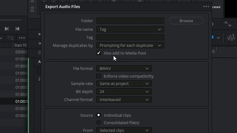 Export Audio Files