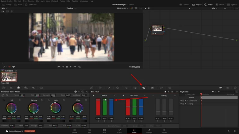 blur in davinci resolve