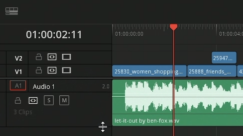 expand audio on timeline