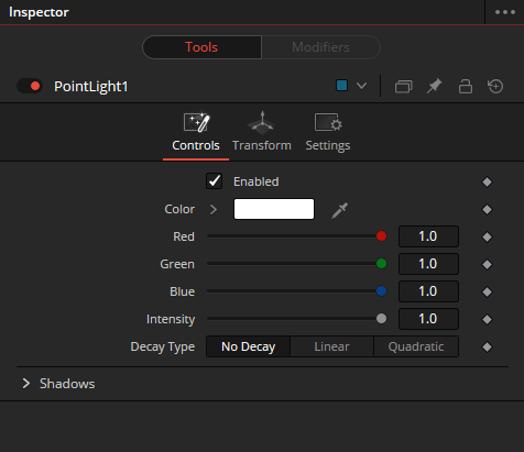 point light controls