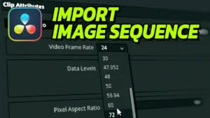 Import Image Sequence in DaVinci Resolve