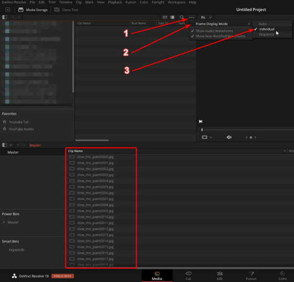 Import Image Sequence in DaVinci Resolve - JayAreTV