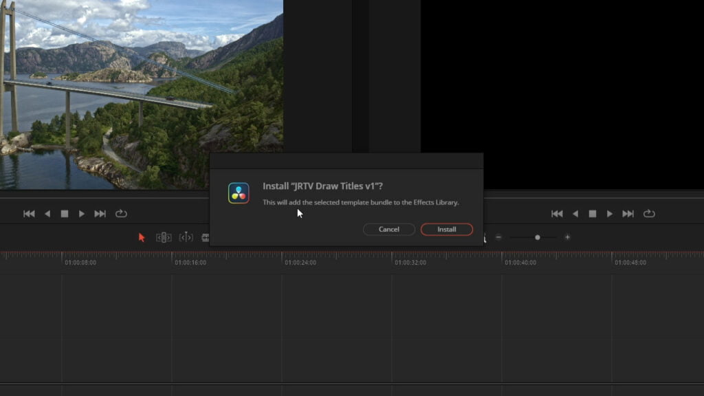 installing titles in davinci resolve 18 with bundle files