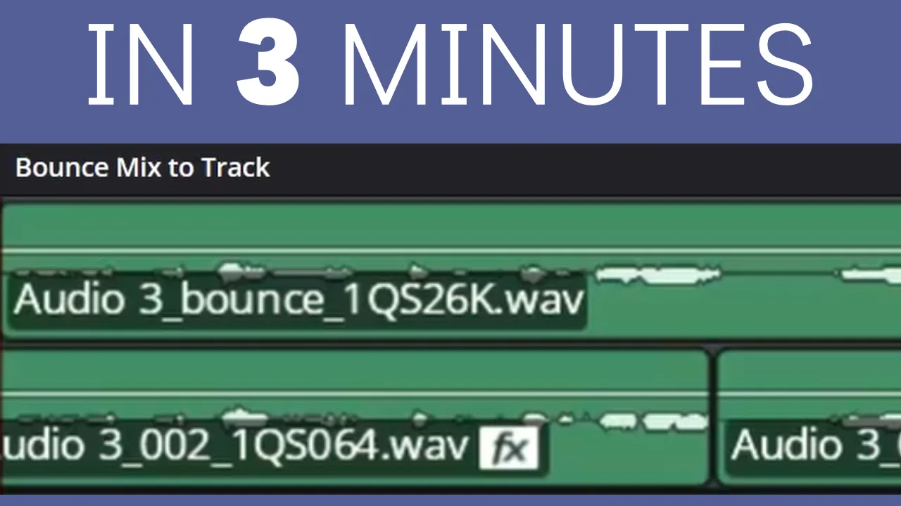 DaVinci Resolve Fairlight Bouncing Audio