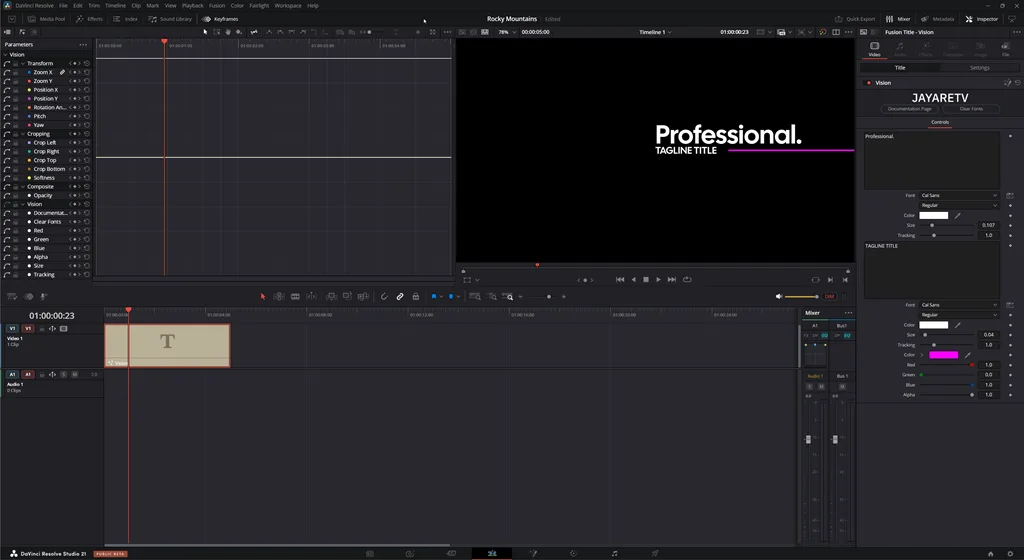 New Keyframe and Curves Editor in DaVinci Resolve 21
